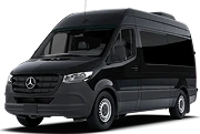 Modern black Sprinter van offering roomy, comfortable group transport—perfect for polished and professional outings.